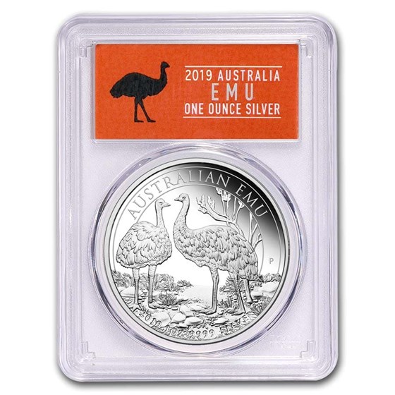 2019 Australia 1 oz Silver Emu MS-70 PCGS (FS, Emu Label) 2019 Australia 1 oz Silver Emu MS-70 PCGS (FS, Emu Label)